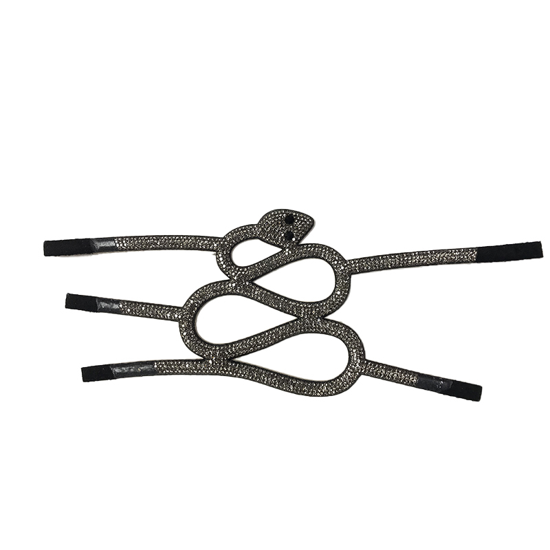 Custom vamp accessories PU chain back glue hot drill manual point drill female sandal face semi-finished accessories wholesale processing