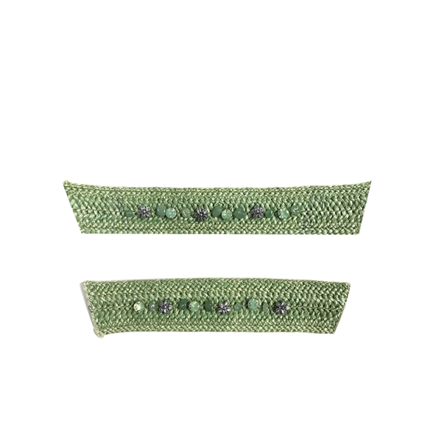 Custom new vamp accessories PP straw twine braided hand nailed beads female sandal face semi-finished accessories wholesale processing