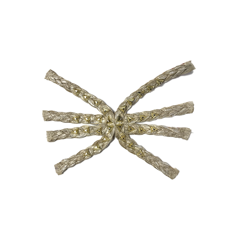 Custom new vamp accessories PP straw twine braided hand nailed beads female sandal face semi-finished accessories wholesale processing