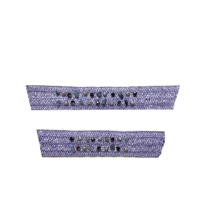 Custom new vamp accessories PP straw twine braided hand nailed beads female sandal face semi-finished accessories wholesale processing