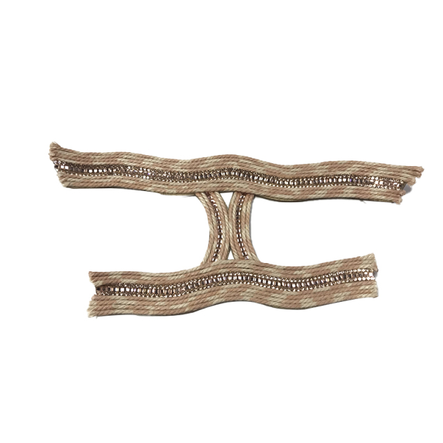 Custom new vamp accessories strand rope braided PU embroidery rope embroidery women sandal face semi-finished accessories wholesale processing