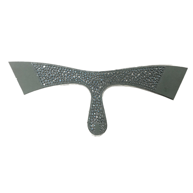 Custom vamp jewelry PU flannel laser hot drill hand nailed bead female sandal face semi-finished processing accessories wholesale