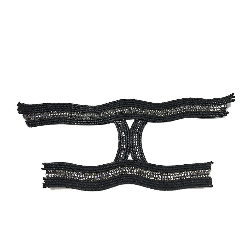 Custom new vamp accessories strand rope braided PU embroidery rope embroidery women sandal face semi-finished accessories wholesale processing