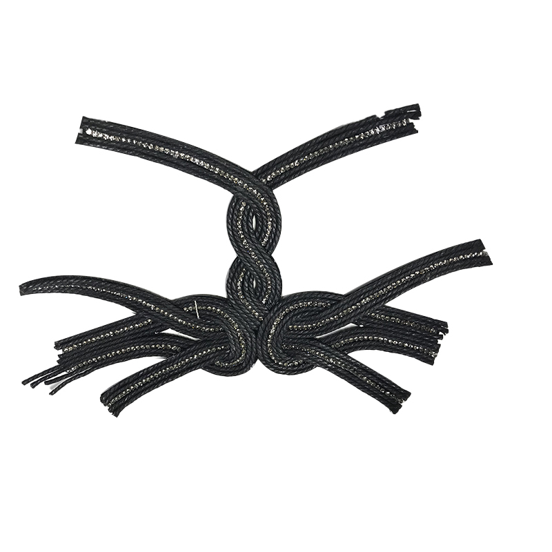Customized new vamp accessories twine braided PU embroidery rope embroidery women sandal face semi-finished accessories wholesale processing