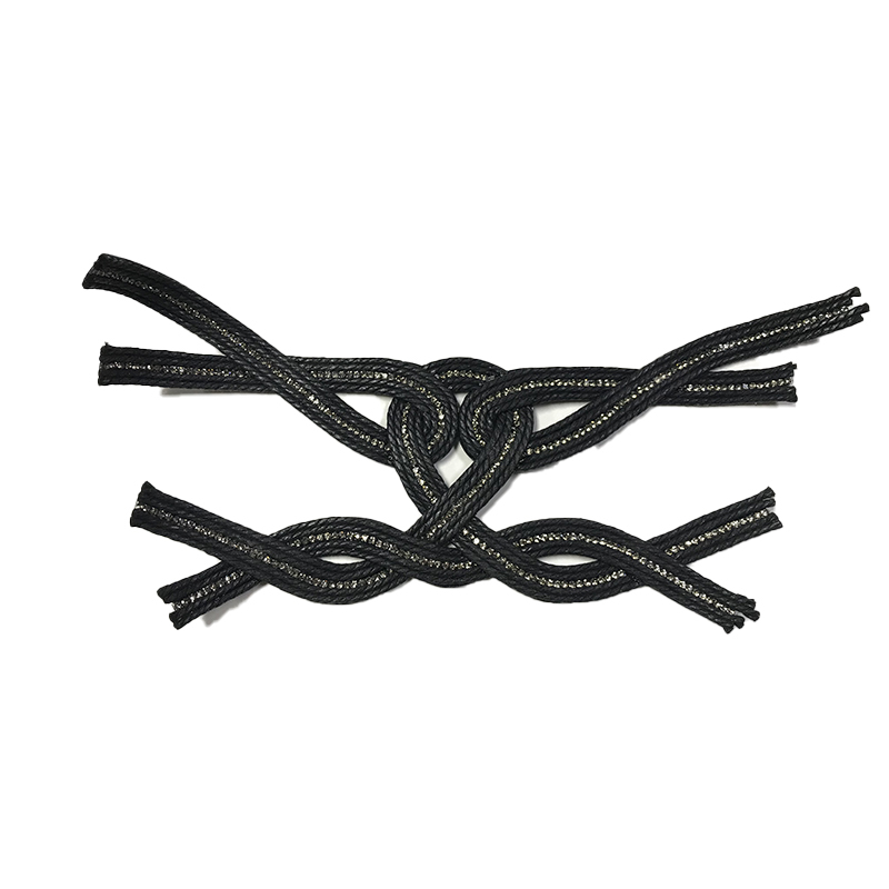 Customized new vamp accessories twine braided PU embroidery rope embroidery women sandal face semi-finished accessories wholesale processing