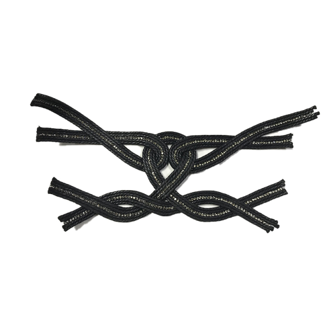 Customized new vamp accessories twine braided PU embroidery rope embroidery women sandal face semi-finished accessories wholesale processing