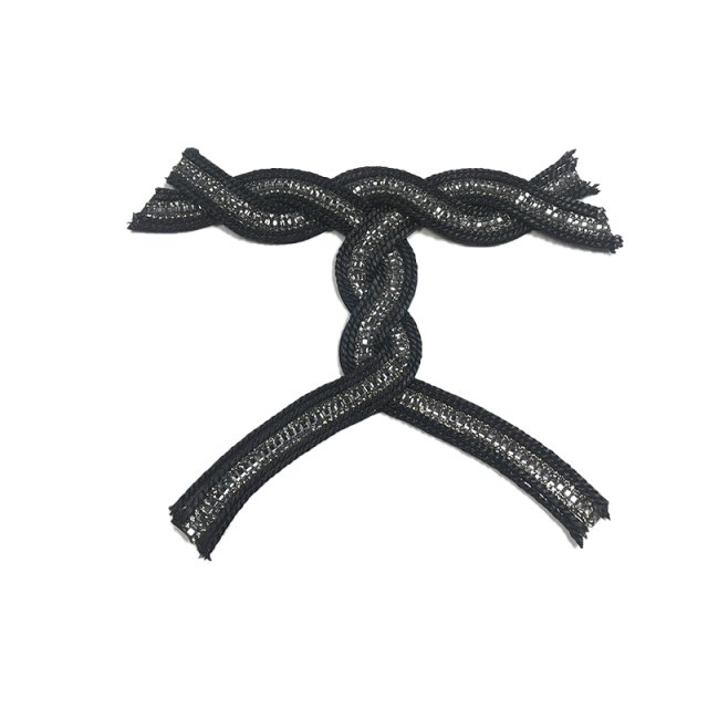 Customized new vamp accessories twine braided PU embroidery rope embroidery women sandal face semi-finished accessories wholesale processing