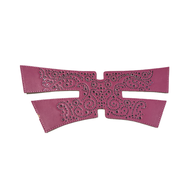 Customized shoes upper jewelry PU velvet laser hot drilling handmade beading women sandals upper semi-finished processing accessories wholesale