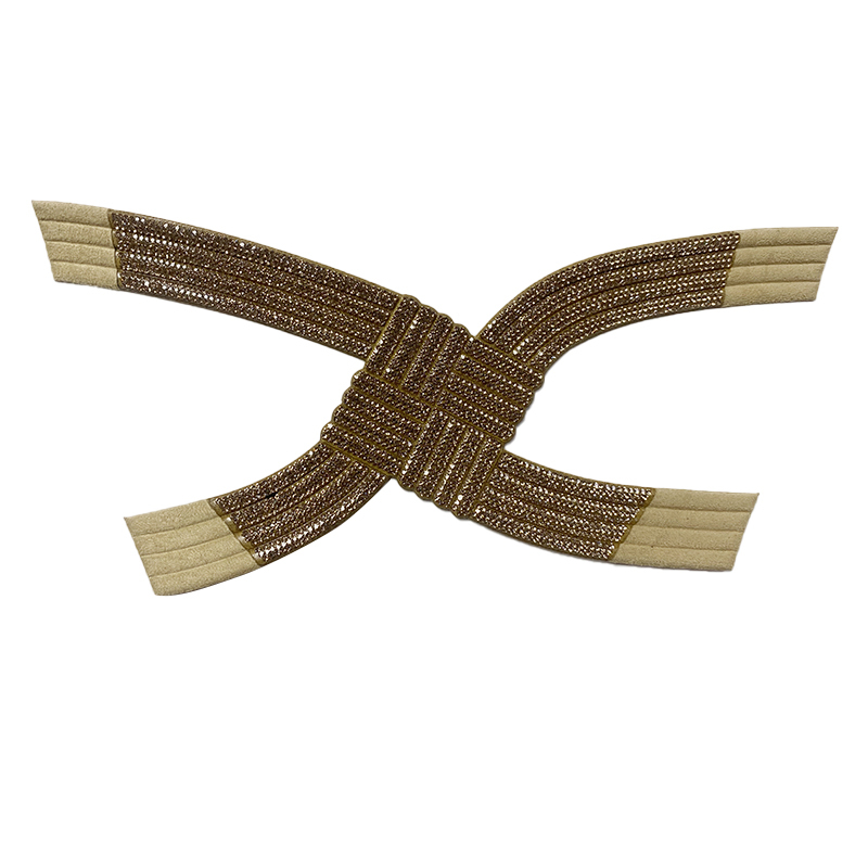 Customized shoes upper accessories PU paste chain backing hot diamond handmade point drill female sandals upper semi-finished jewelry wholesale processing