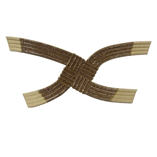 Customized shoes upper accessories PU paste chain backing hot diamond handmade point drill female sandals upper semi-finished jewelry wholesale processing
