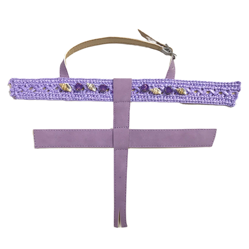 Customized new uppers accessories PP grass weaving PU handmade beading women sandals uppers semi-finished jewelry wholesale processing