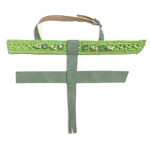 Customized new uppers accessories PP grass weaving PU handmade beading women sandals uppers semi-finished jewelry wholesale processing