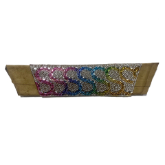 Customized shoes upper jewelry PU velvet laser hot drilling handmade beading women sandals upper semi-finished processing accessories wholesale