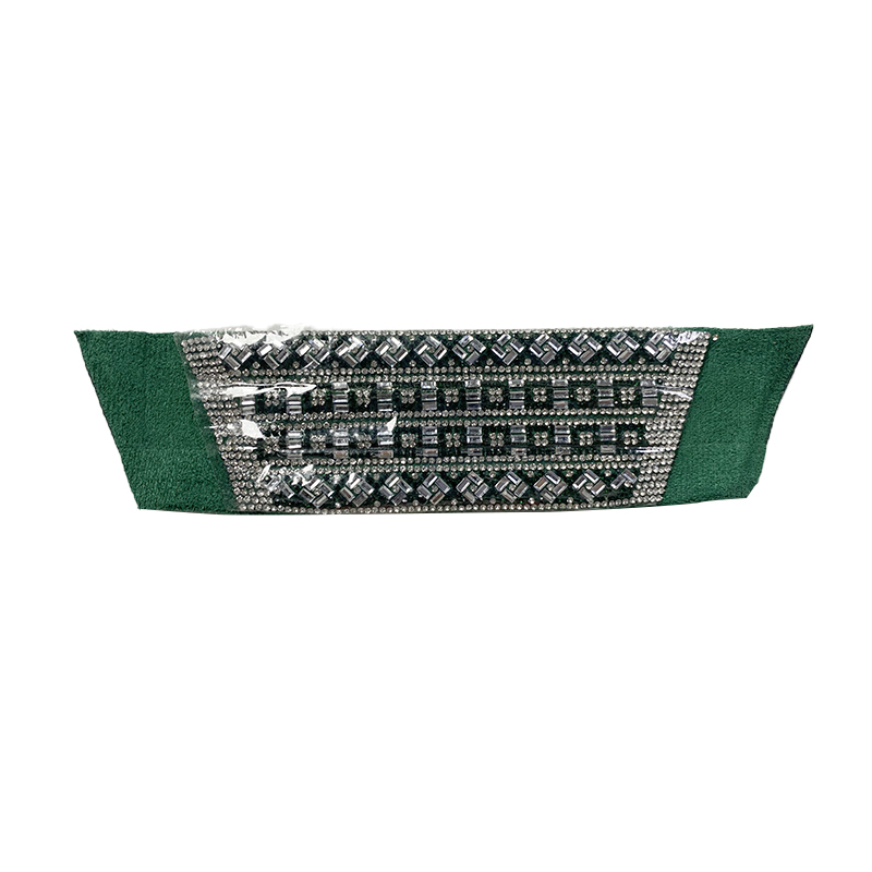 Customized shoes upper jewelry PU velvet laser hot drilling handmade beading women sandals upper semi-finished processing accessories wholesale