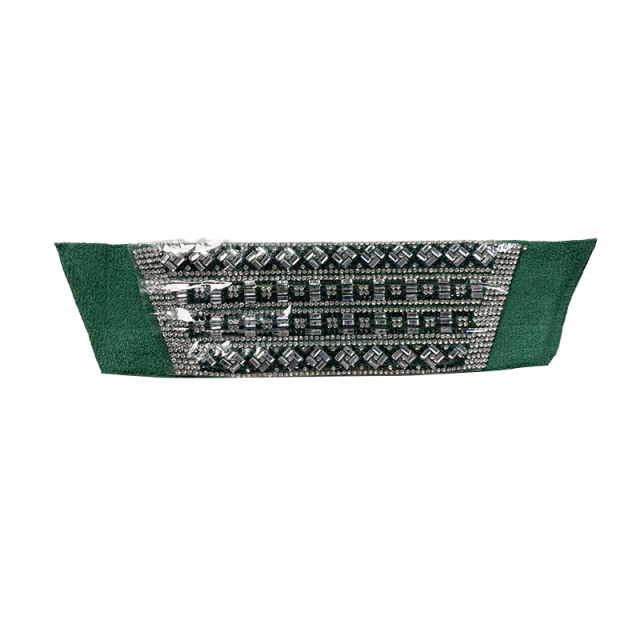 Customized shoes upper jewelry PU velvet laser hot drilling handmade beading women sandals upper semi-finished processing accessories wholesale