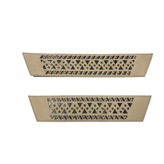 Customized shoes upper jewelry PU velvet laser hot drilling handmade beading women sandals upper semi-finished processing accessories wholesale
