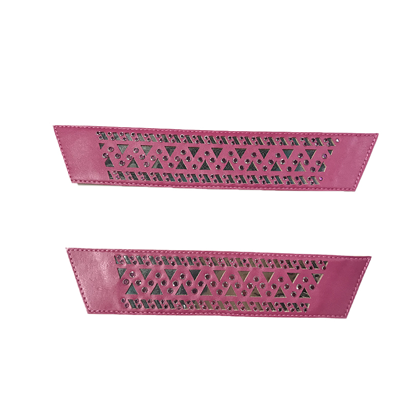 Customized shoes upper jewelry PU velvet laser hot drilling handmade beading women sandals upper semi-finished processing accessories wholesale