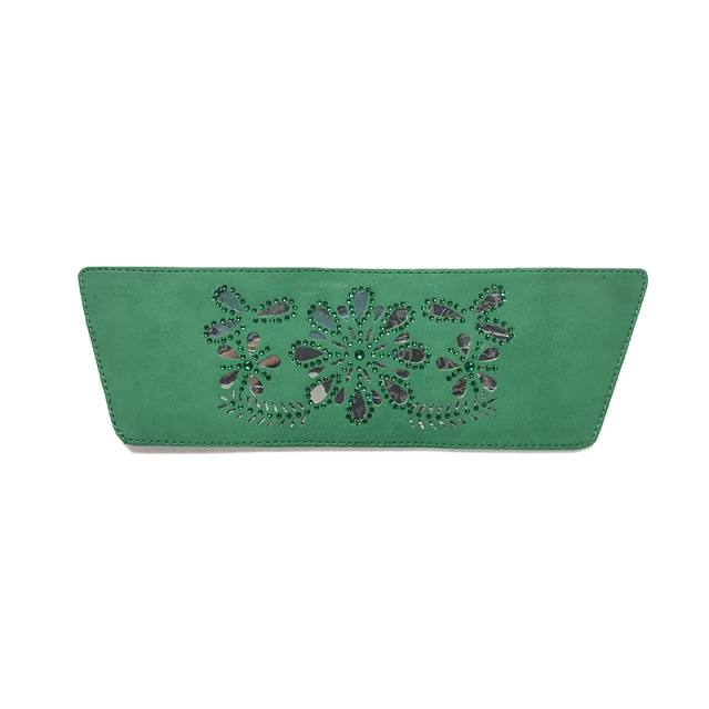 Customized shoes upper jewelry PU velvet laser hot drilling handmade beading women sandals upper semi-finished processing accessories wholesale