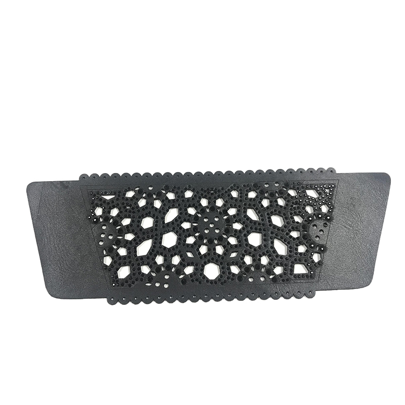 Customized shoes upper jewelry PU velvet laser hot drilling handmade beading women sandals upper semi-finished processing accessories wholesale