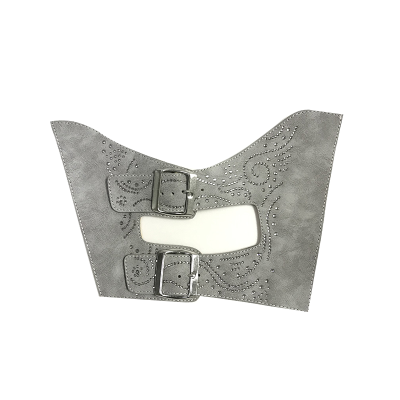 Customized shoes upper jewelry PU velvet laser hot drilling handmade beading women sandals upper semi-finished processing accessories wholesale