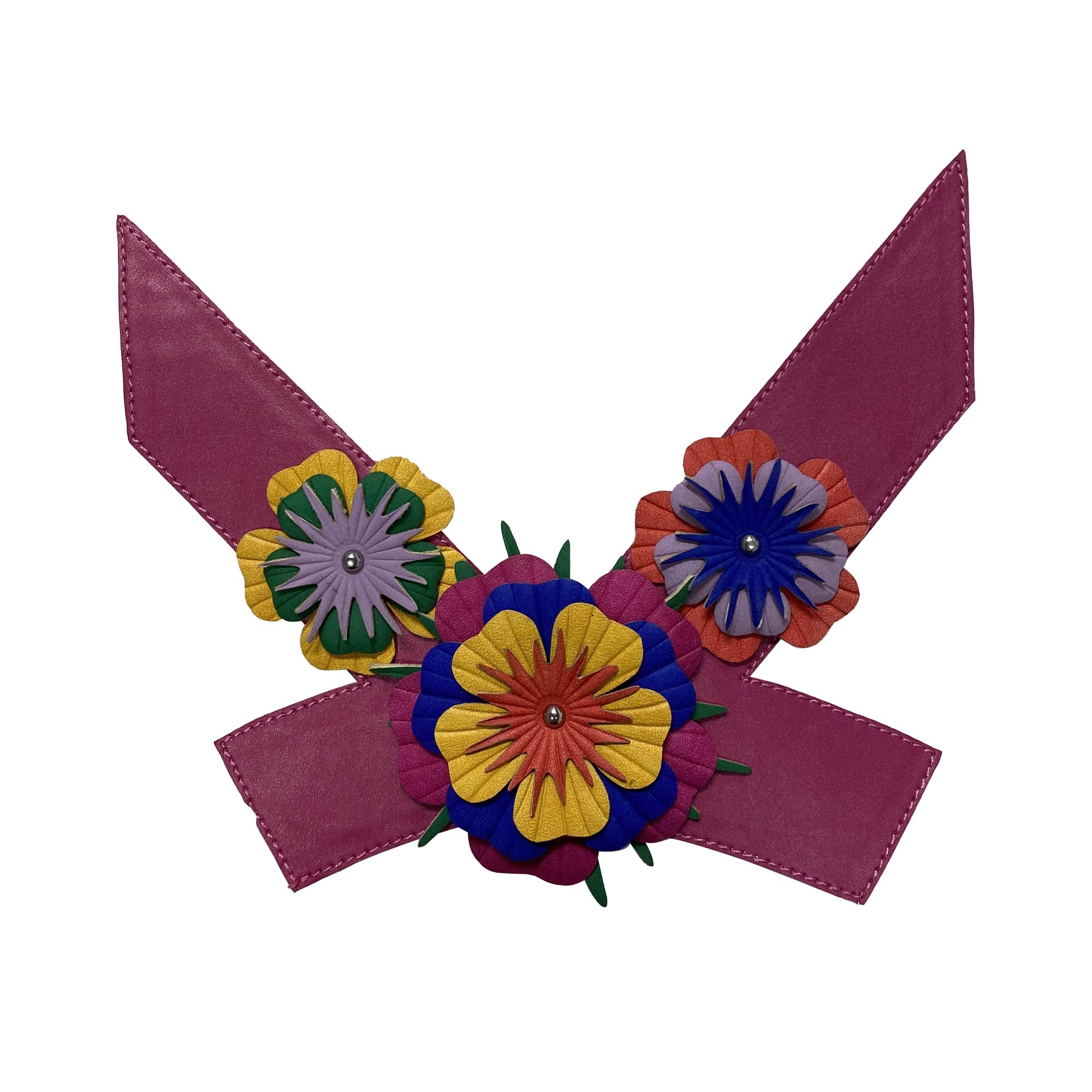 Customized uppers accessories PU laser embossing colorful handmade studded women's sandals uppers semi-finished jewelry wholesale processing