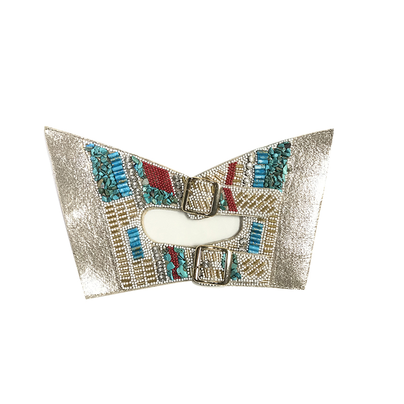 Customized shoes upper jewelry PU velvet laser hot drilling handmade beading women sandals upper semi-finished processing accessories wholesale