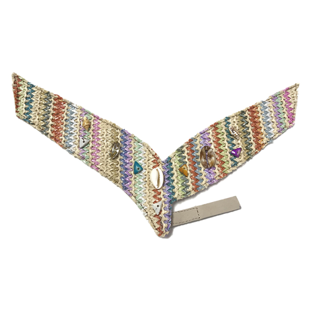 Customized new uppers accessories PP grass weaving PU handmade beading women sandals uppers semi-finished jewelry wholesale processing