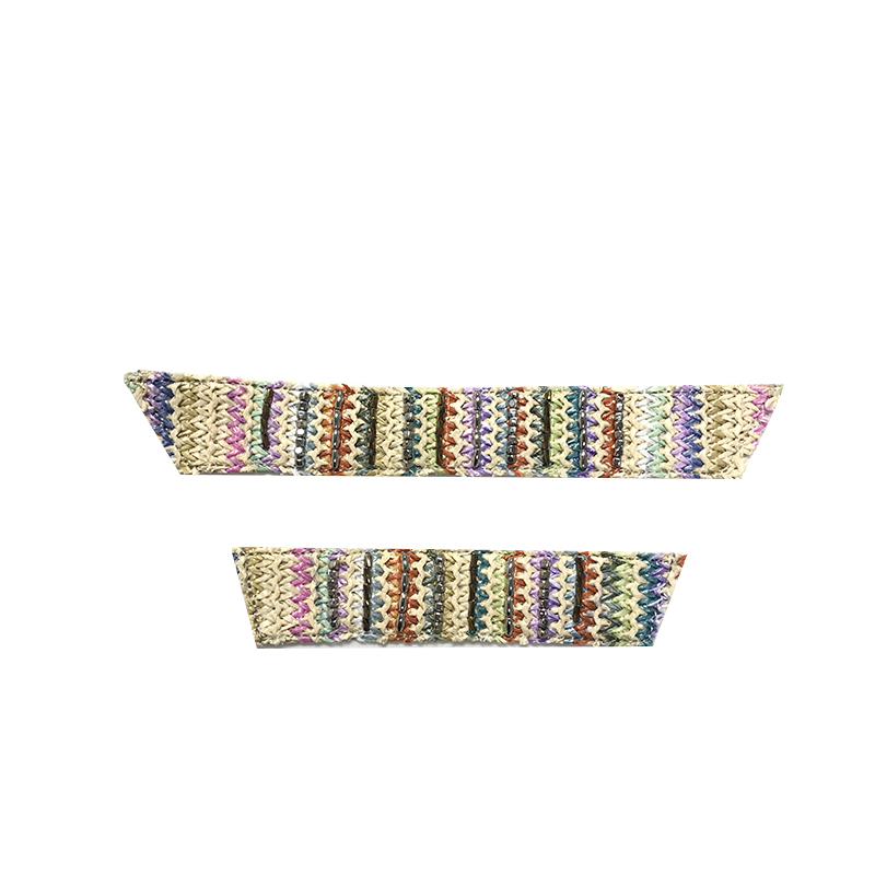 Customized new uppers accessories PP grass weaving PU handmade beading women sandals uppers semi-finished jewelry wholesale processing