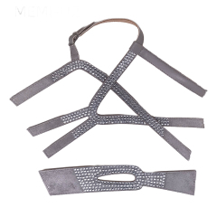 Customized shoes upper jewelry PU velvet laser hot drilling handmade beading women sandals upper semi-finished processing accessories wholesale