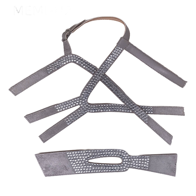Customized shoes upper jewelry PU velvet laser hot drilling handmade beading women sandals upper semi-finished processing accessories wholesale