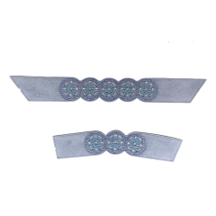 Customized shoes upper jewelry PU velvet laser hot drilling handmade beading women sandals upper semi-finished processing accessories wholesale