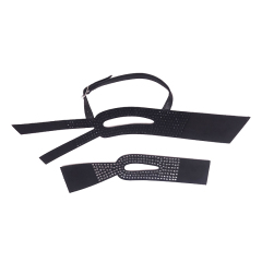 Customized shoes upper jewelry PU velvet laser hot drilling handmade beading women sandals upper semi-finished processing accessories wholesale