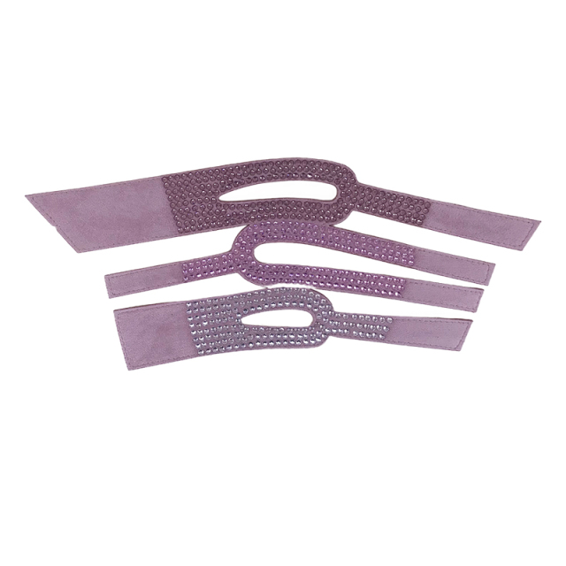 Customized shoes upper jewelry PU velvet laser hot drilling handmade beading women sandals upper semi-finished processing accessories wholesale