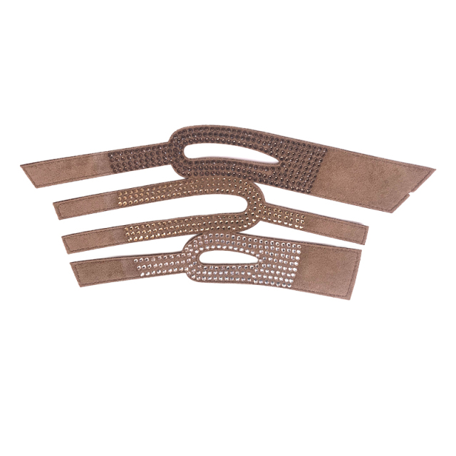 Customized shoes upper jewelry PU velvet laser hot drilling handmade beading women sandals upper semi-finished processing accessories wholesale