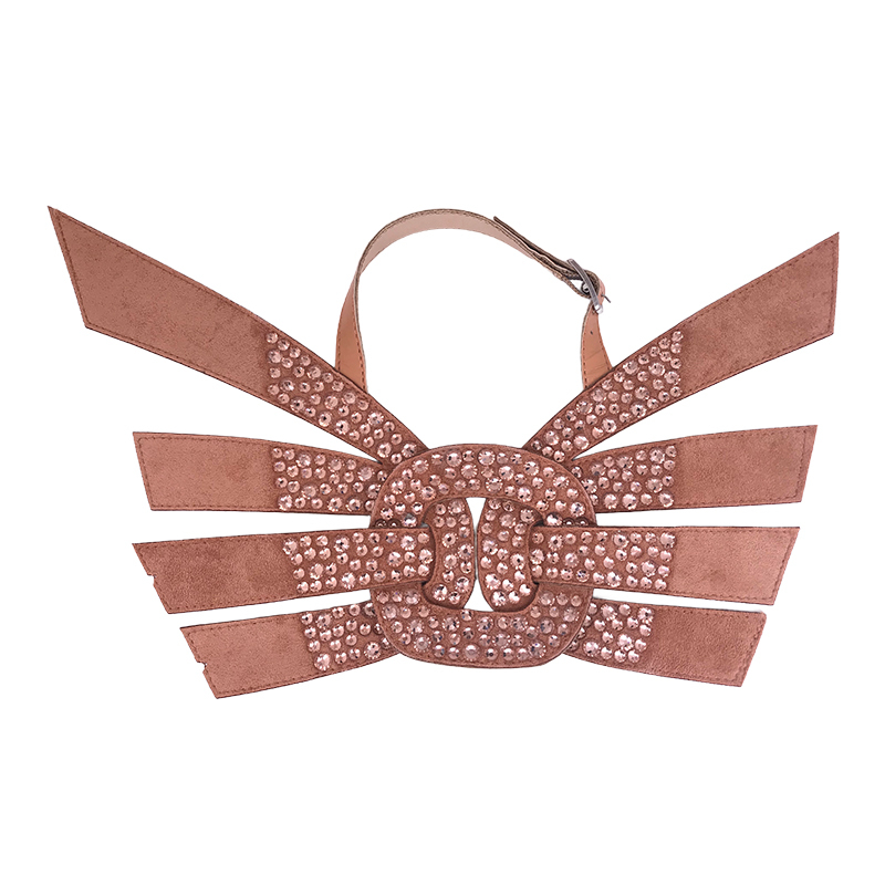 Customized shoes upper jewelry PU velvet laser hot drilling handmade beading women sandals upper semi-finished processing accessories wholesale
