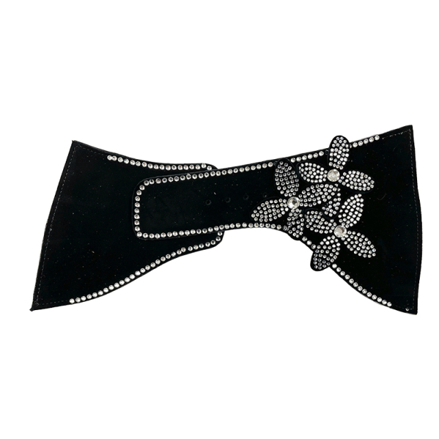 Customized shoes upper jewelry PU velvet laser hot drilling handmade beading women sandals upper semi-finished processing accessories wholesale