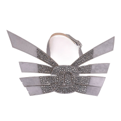 Customized shoes upper jewelry PU velvet laser hot drilling handmade beading women sandals upper semi-finished processing accessories wholesale