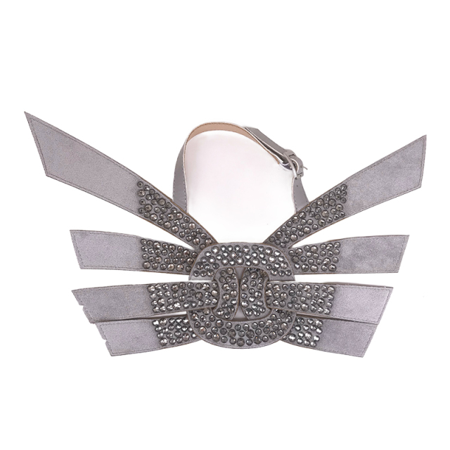 Customized shoes upper jewelry PU velvet laser hot drilling handmade beading women sandals upper semi-finished processing accessories wholesale