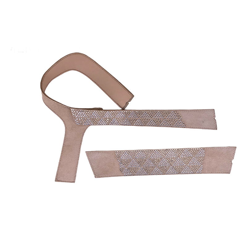 Customized shoes upper jewelry PU velvet laser hot drilling handmade beading women sandals upper semi-finished processing accessories wholesale