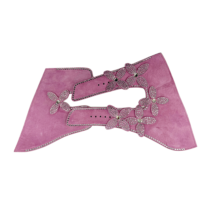 Customized shoes upper jewelry PU velvet laser hot drilling handmade beading women sandals upper semi-finished processing accessories wholesale