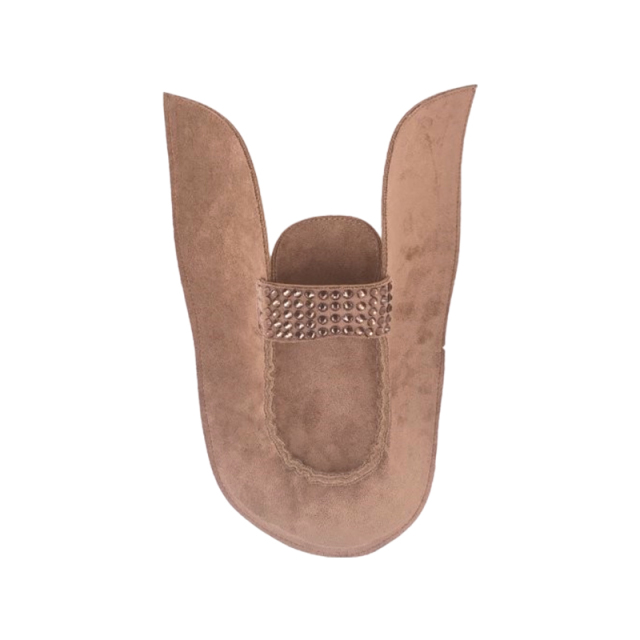 Customized shoes upper jewelry PU velvet laser hot drilling handmade beading women sandals upper semi-finished processing accessories wholesale