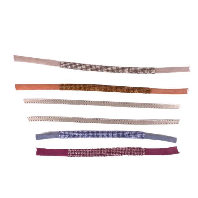 Customized shoes upper jewelry PU velvet laser hot drilling handmade beading women sandals upper semi-finished processing accessories wholesale