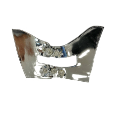 Customized shoes upper jewelry PU velvet laser hot drilling handmade beading women sandals upper semi-finished processing accessories wholesale