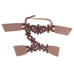 Customized new uppers accessories PU drawstring rope knitting handmade beading women sandals uppers semi-finished jewelry wholesale processing