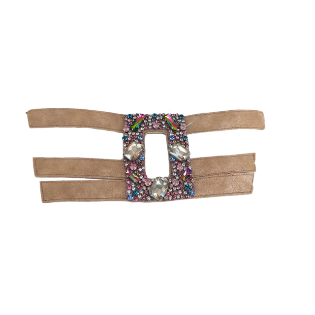 Customized new uppers accessories PU drawstring rope knitting handmade beading women sandals uppers semi-finished jewelry wholesale processing