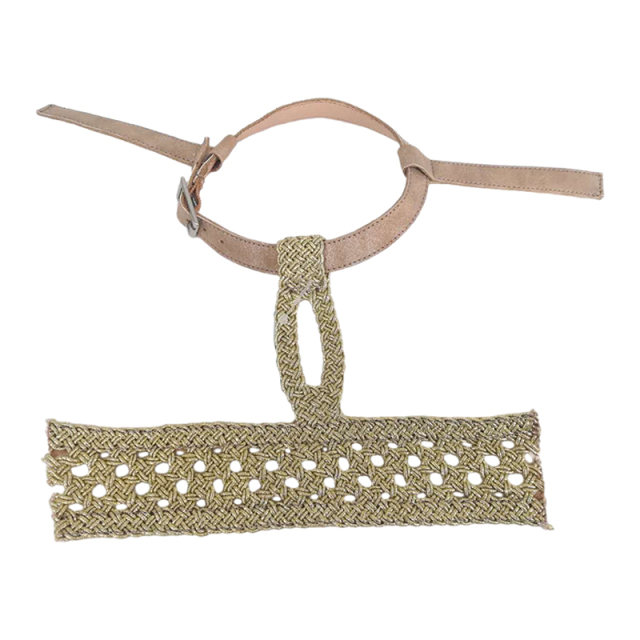 Customized new uppers accessories strand rope machine knitting handmade beading women sandals uppers semi-finished jewelry wholesale processing
