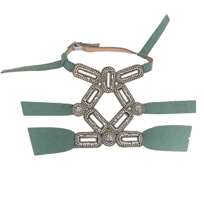 Customized shoes upper accessories PU paste chain backing hot diamond handmade point drill female sandals upper semi-finished jewelry wholesale processing