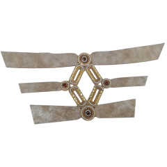 Customized shoes upper accessories PU paste chain backing hot diamond handmade point drill female sandals upper semi-finished jewelry wholesale processing