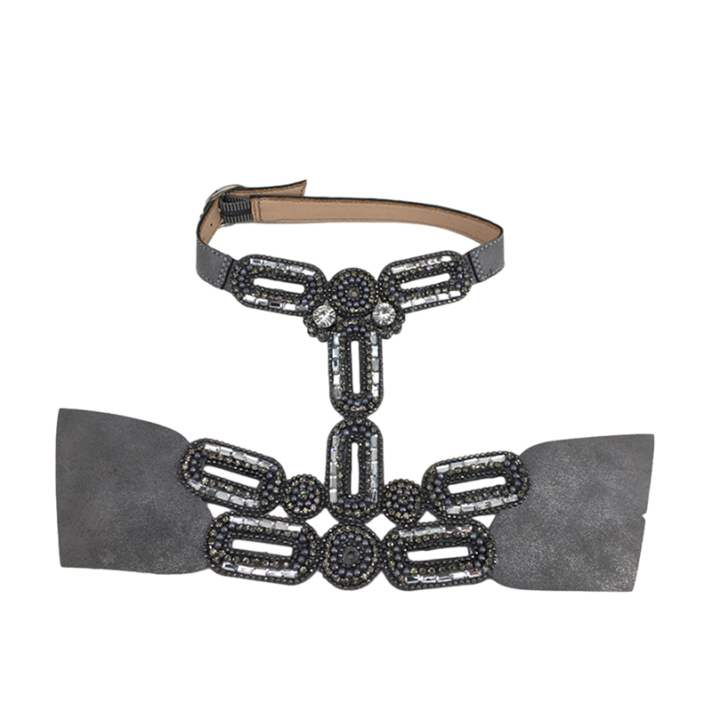 Customized shoes upper accessories PU paste chain backing hot diamond handmade point drill female sandals upper semi-finished jewelry wholesale processing