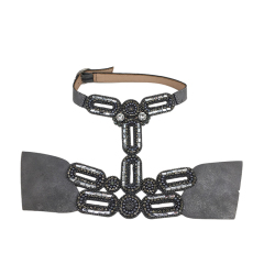 Customized shoes upper accessories PU paste chain backing hot diamond handmade point drill female sandals upper semi-finished jewelry wholesale processing